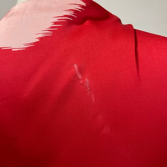 HUTCH Red Pink Satin Ruffle Wrap Dress Size M Long Sleeve Cocktail Party - Picture 7 of 11